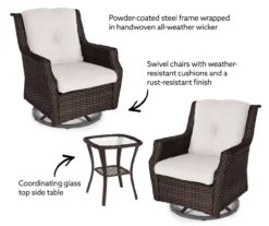 Real Living Rockbridge 3-Piece Cushioned Patio Glider & Side Table Set -FurniHub Store 810555289 X0 1