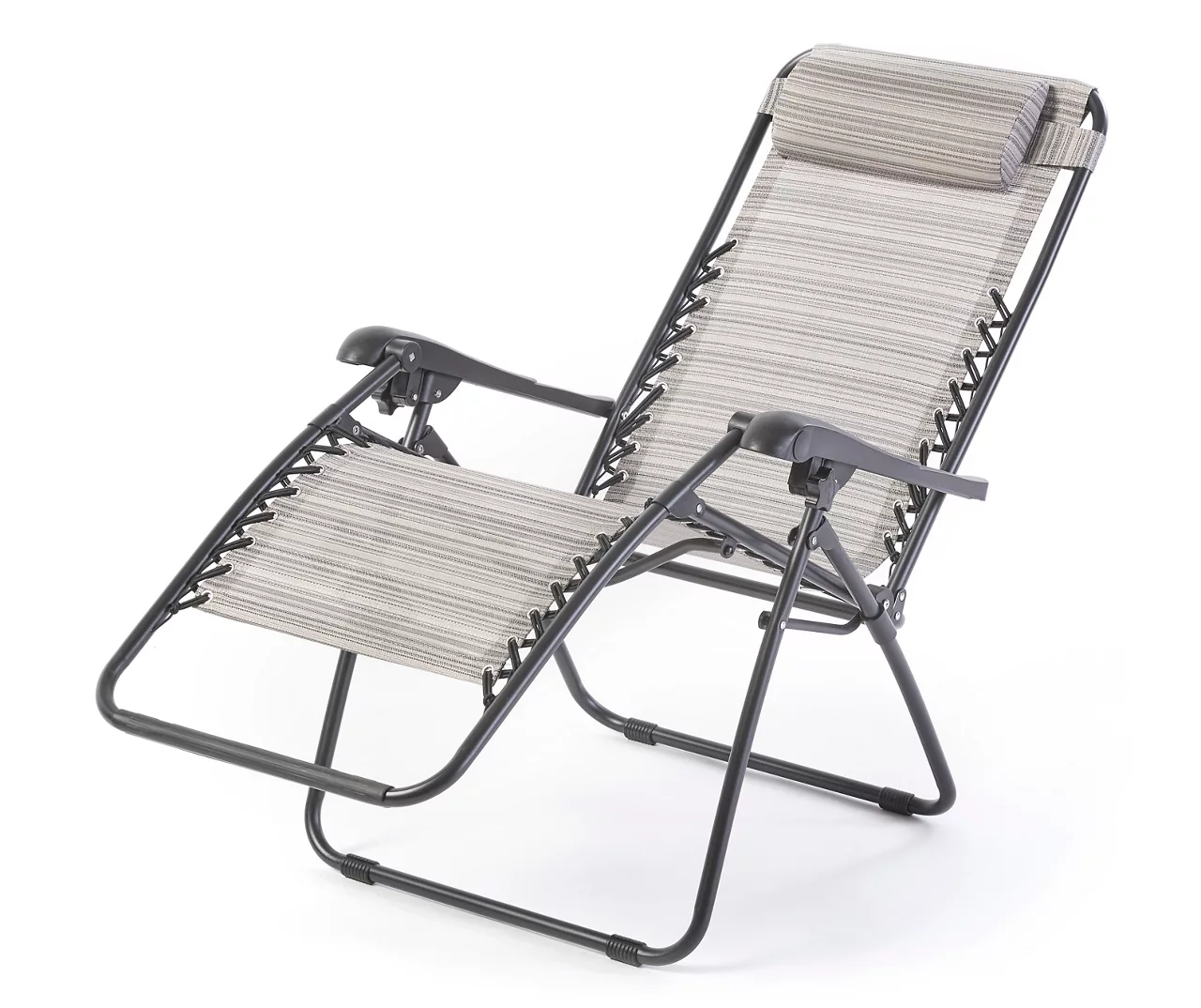Gray Sling Fabric Gravity Lounger Chair