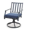 Rome Blue Cushioned Swivel Patio Dining Chairs, 4-Pack -FurniHub Store 810557269