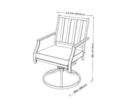 Rome Blue Cushioned Swivel Patio Dining Chairs, 4-Pack -FurniHub Store 810557269 X0 1