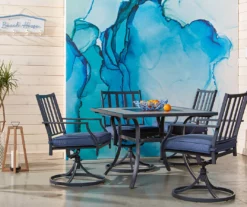 Rome Blue Cushioned Swivel Patio Dining Chairs, 4-Pack -FurniHub Store 810557270 810557269 9