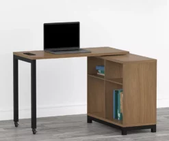 Real Living Seven Hills Metal & Melamine 4-Cube Pivot Desk With USB Charging -FurniHub Store 810561090 1 1