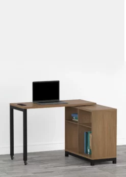 Real Living Seven Hills Metal & Melamine 4-Cube Pivot Desk With USB Charging -FurniHub Store 810561090 11 1