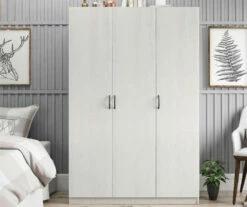 Ivory Oak 3-Door Storage Wardrobe -FurniHub Store 810561398 11