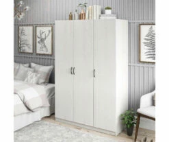 Ivory Oak 3-Door Storage Wardrobe -FurniHub Store 810561398 2