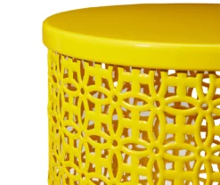 Yellow Cutout Pattern 2-Piece Metal Garden Table Set -FurniHub Store 810566019 5