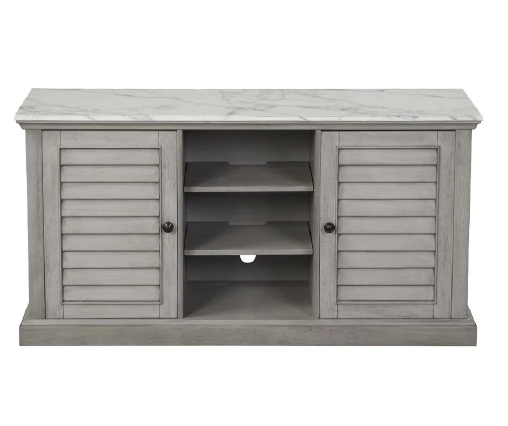 52" Gray & White Faux Marble TV Stand 3 52" Gray & White Faux Marble TV Stand