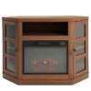 48" Brown Corner Electric Fireplace Console -FurniHub Store 810570725