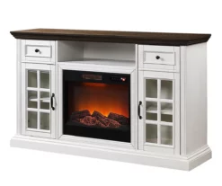 60" White 2-Tone Electric Fireplace Console 9 60" White 2-Tone Electric Fireplace Console -FurniHub Store 810570730 2
