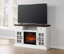60" White 2-Tone Electric Fireplace Console 11 60" White 2-Tone Electric Fireplace Console -FurniHub Store 810570730 3