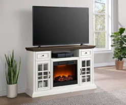 60" White 2-Tone Electric Fireplace Console 10 60" White 2-Tone Electric Fireplace Console -FurniHub Store 810570730 41