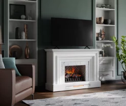 53.5" White Marble Petite Grand Electric Fireplace -FurniHub Store 810570829 4