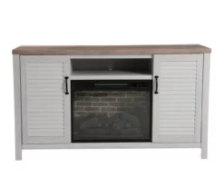 54" 2-Tone Shutter Door Electric Fireplace Console -FurniHub Store 810571321