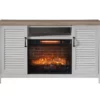 54" 2-Tone Shutter Door Electric Fireplace Console -FurniHub Store 810571321 A0