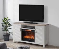 54" 2-Tone Shutter Door Electric Fireplace Console -FurniHub Store 810571321 A8 02