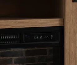 60" Light Brown Oak Barn Door Melamine Electric Fireplace -FurniHub Store 810571322 4