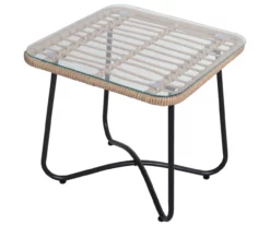 Santa Cruz 3-Piece Rattan Cushioned Patio Chair & Side Table Set -FurniHub Store 810576018 3