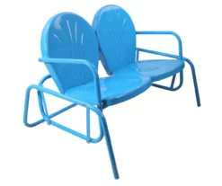 Northlight Turquoise 2-Person Metal Glider Bench -FurniHub Store 810576049 2