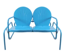 Northlight Turquoise 2-Person Metal Glider Bench