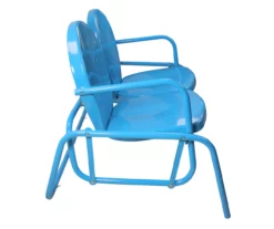 Northlight Turquoise 2-Person Metal Glider Bench -FurniHub Store 810576049 3