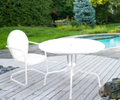 Northlight White Round Metal Dining Table -FurniHub Store 810576180 1