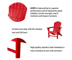 Glitzhome 5-Piece Adirondack Outdoor Chair & Coffee Table Set -FurniHub Store 810581949 5