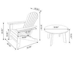 Glitzhome 5-Piece Adirondack Outdoor Chair & Coffee Table Set -FurniHub Store 810581949 7