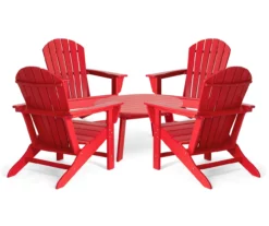 Glitzhome 5-Piece Adirondack Outdoor Chair & Coffee Table Set -FurniHub Store 810582011 1