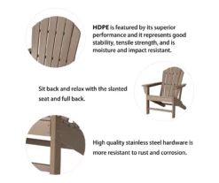 Glitzhome 5-Piece Adirondack Outdoor Chair & Coffee Table Set -FurniHub Store 810582012 5