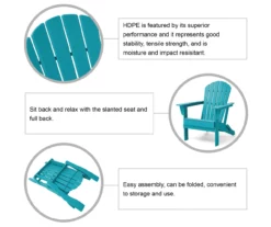 Glitzhome 5-Piece Adirondack Outdoor Folding Chair & Coffee Table Set -FurniHub Store 810582015 4