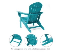 Glitzhome 5-Piece Adirondack Outdoor Folding Chair & Coffee Table Set -FurniHub Store 810582015 5