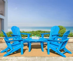 Glitzhome 5-Piece Adirondack Outdoor Folding Chair & Coffee Table Set -FurniHub Store 810582018 2