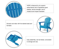 Glitzhome 5-Piece Adirondack Outdoor Folding Chair & Coffee Table Set -FurniHub Store 810582018 5