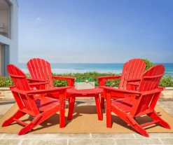 Glitzhome 5-Piece Adirondack Outdoor Folding Chair & Coffee Table Set -FurniHub Store 810582019 2