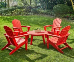 Glitzhome 5-Piece Adirondack Outdoor Folding Chair & Coffee Table Set -FurniHub Store 810582019 3