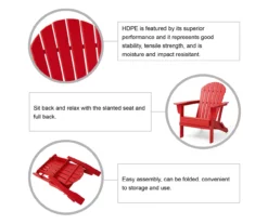 Glitzhome Adirondack Outdoor Folding Chairs, 2-Pack -FurniHub Store 810582327 5