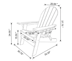 Glitzhome Adirondack Outdoor Folding Chairs, 2-Pack -FurniHub Store 810582330 5