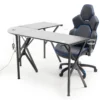 Black L-Shaped LED Gaming Desk With USB Charging -FurniHub Store 810582382 1