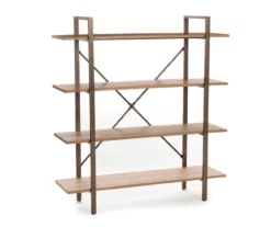 Medium Mango Open 4-Shelf Bookcase -FurniHub Store 810583046 1