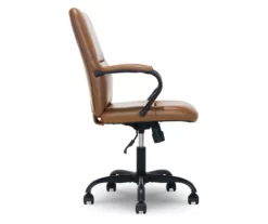 Camel Brown Vegan Leather Office Chair -FurniHub Store 810583520 A2 2