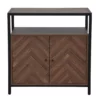 Walnut Chevron 2-Door Storage Cabinet 1 Walnut Chevron 2-Door Storage Cabinet -FurniHub Store 810584249 A0