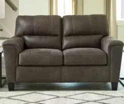 Navi Smoke Faux Leather Loveseat -FurniHub Store 810587444 6 1