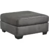 Bladen Slate Faux Leather Oversize Accent Ottoman -FurniHub Store 810587473 2