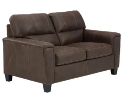 Navi Chestnut Faux Leather Loveseat -FurniHub Store 810587484 1 1