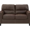 Navi Chestnut Faux Leather Loveseat -FurniHub Store 810587484 3 1