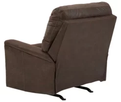 Navi Chestnut Faux Leather Rocker Recliner -FurniHub Store 810587485 2