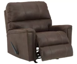 Navi Chestnut Faux Leather Rocker Recliner -FurniHub Store 810587485 4