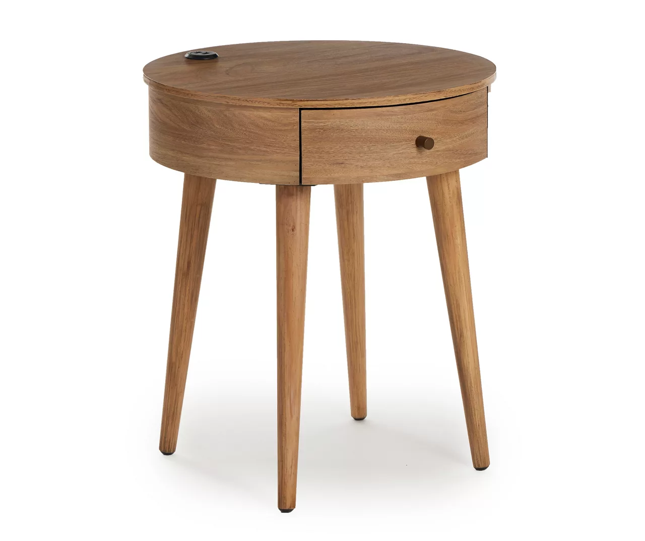 Medium Mango Round Side Table With USB Charging 4 Medium Mango Round Side Table With USB Charging - Image 2