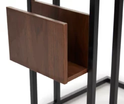 Walnut Drop-Leaf C Side Table With USB Charging -FurniHub Store 810587517 4