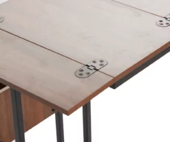 Walnut Drop-Leaf C Side Table With USB Charging -FurniHub Store 810587517 5